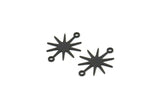 Siyah Yıldız Charm, 2 Döngülü 24 Oksitlenmiş Siyah Pirinç Yıldız Charm, Bağlantı Elemanları (19x15x0,60 mm) A3234 H0823