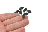 Black Half Moon, 24 Oxidized Black Brass Semi Circle Blank Charms With 1 Loop (14.5x9x0.80mm) E103