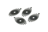 Siyah Güneş Tılsımı, 1 Döngülü 12 Dokulu Oksitlenmiş Siyah Pirinç Güneş Tılsımı (26x14x0,60 mm) D1537