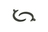 Black Moon Charm, 8 Oxidized Black Brass Crescent Moon With 1 Loop, Earrings (22x2x1.5mm) N1491