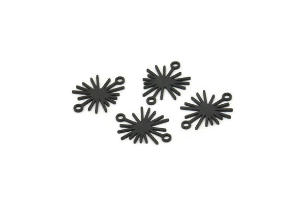 Siyah Güneş Tılsımı, 2 Döngülü 24 Oksitlenmiş Siyah Pirinç Güneş Tılsımı, Bağlantı Elemanları (15x11x0,60 mm) A3651