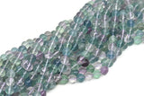 Gökkuşağı Florit Boncuklar, Yuvarlak Değerli Taş Boncuklar, Doğal Yeşil Florit Kristal Kuvars Boncuklar, 10 - 12 - 14 mm Tam Telli Florit Değerli Taş