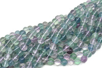 Gökkuşağı Florit Boncuklar, Yuvarlak Değerli Taş Boncuklar, Doğal Yeşil Florit Kristal Kuvars Boncuklar, 10 - 12 - 14 mm Tam Telli Florit Değerli Taş