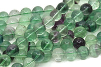 Gökkuşağı Florit Boncukları, Yuvarlak Değerli Taş Boncukları, Doğal Yeşil Florit Kristal Kuvars Boncukları, 14x13 mm Tam Zincir Florit Değerli Taş