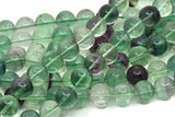 Gökkuşağı Florit Boncukları, Yuvarlak Değerli Taş Boncukları, Doğal Yeşil Florit Kristal Kuvars Boncukları, 14x13 mm Tam Zincir Florit Değerli Taş