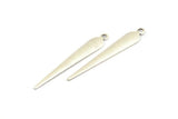 Antique Silver Flat Spike Charm, 25 Antique Silver Plated Brass Flat Spike Charms (32x5mm) Brs 286-d A0268