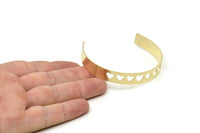 Brass Bracelet Heart, Raw Brass Flat Bracelet With 2 Holes, Raw Brass Heart Bangle, Bracelet Bangle (145x10x0.80mm) SMP1888