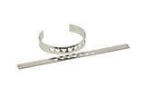 Steel Bracelet Heart, Stainless Steel Flat Bracelet With 2 Holes, Steel Heart Bangle, Bracelet Bangle (145x10x0.80mm) SMP1888