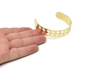 Adjustable Bangle Bracelet, Raw Brass Flat Bracelet With 2 Holes, Raw Brass Bracelet, Brass Bracelet Bangle (145x13x0.80mm) SMP1882