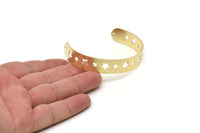 Brass Bracelet Star, Raw Brass Flat Bracelet With 2 Holes, Raw Brass Star Bangle, Bracelet Bangle (145x10x0.80mm) SMP1883