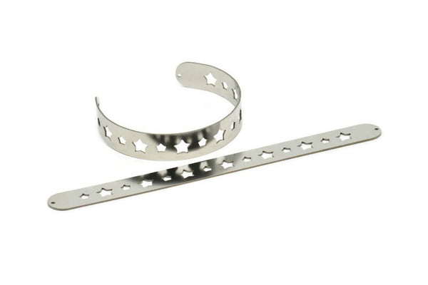 Steel Bracelet Star, Stainless Steel Flat Bracelet With 2 Holes, Stainless Steel Star Bangle, Bracelet Bangle (145x10x0.80mm) SMP1883