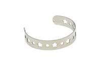 Steel Bracelet Star, Stainless Steel Flat Bracelet With 2 Holes, Stainless Steel Star Bangle, Bracelet Bangle (145x10x0.80mm) SMP1883
