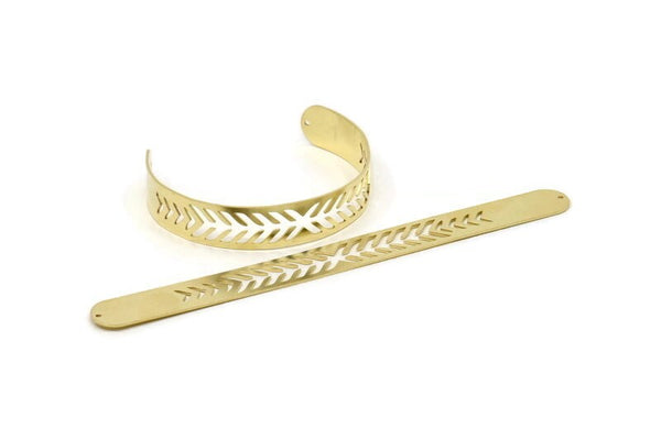 Adjustable Bangle Bracelet, Raw Brass Flat Bracelet With 2 Holes, Raw Brass Bracelet, Brass Bracelet Bangle (145x13x0.80mm) SMP1881