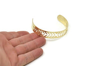 Adjustable Bangle Bracelet, Raw Brass Flat Bracelet With 2 Holes, Raw Brass Bracelet, Brass Bracelet Bangle (145x13x0.80mm) SMP1881