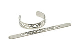 Adjustable Bangle Bracelet, Stainless Steel Flat Bracelet With 2 Holes, Steel Bracelet, Steel Bracelet Bangle (145x13x0.80mm) SMP1886