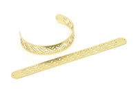 Adjustable Bangle Bracelet, Raw Brass Flat Bracelet With 2 Holes, Raw Brass Bracelet, Brass Bracelet Bangle (145x13x0.80mm) SMP1776
