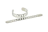 Adjustable Bangle Bracelet, Stainless Steel Flat Bracelet With 2 Holes, Steel Bracelet, Steel Bracelet Bangle (145x13x0.80mm) SMP1890