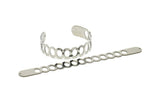 Adjustable Bangle Bracelet, Stainless Steel Flat Bracelet With 2 Holes, Steel Bracelet, Steel Bracelet Bangle (145x13x0.80mm) SMP1890