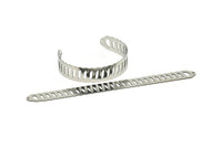 Adjustable Bangle Bracelet, Stainless Steel Flat Bracelet With 2 Holes, Steel Bracelet, Steel Bracelet Bangle (145x13x0.80mm) SMP1893