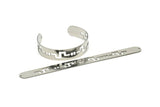 Adjustable Bangle Bracelet, Stainless Steel Flat Bracelet With 2 Holes, Steel Bracelet, Steel Bracelet Bangle (145x13x0.80mm) SMP1891