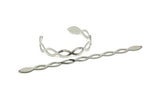 Adjustable Bangle Bracelet, Stainless Steel Flat Bracelet With 2 Holes, Steel Bracelet, Steel Bracelet Bangle (145x10x0.80mm) SMP1892