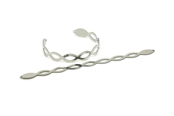 Adjustable Bangle Bracelet, Stainless Steel Flat Bracelet With 2 Holes, Steel Bracelet, Steel Bracelet Bangle (145x10x0.80mm) SMP1892