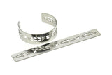 Adjustable Bangle Bracelet, Stainless Steel Flat Bracelet With 2 Holes, Steel Bracelet, Steel Bracelet Bangle (145x19x0.80mm) SMP1777