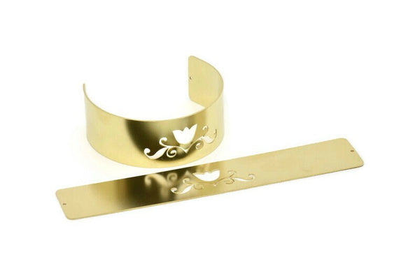 Adjustable Bangle Bracelet, Raw Brass Flat Bracelet With 2 Holes, Raw Brass Bracelet, Brass Bracelet Bangle (145x26x0.80mm) SMP1778