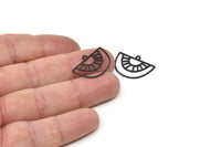 Yarım Daire Charm, 1 Döngülü 12 Oksitlenmiş Siyah Pirinç Yarım Daire Charm, Kolye Charm (16x23x0,60 mm) A4289