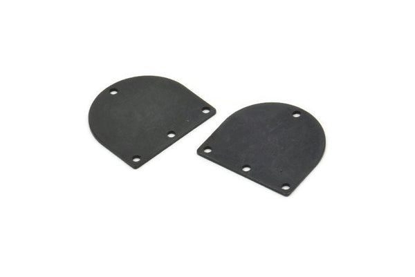 D Şeklinde Tılsım, 4 Delikli 8 Oksitlenmiş Siyah Pirinç D Şeklinde Bağlantı Parçası, Küpeler, Bulgular (16x17x0,60 mm) D907