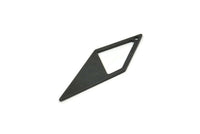 Black Diamond Charm, 10 Oxidized Black Brass Rhombus Charms With 1 Hole, Earrings, Findings (33x12x10,80m) D0670