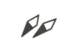 Black Diamond Charm, 10 Oxidized Black Brass Rhombus Charms With 1 Hole, Earrings, Findings (33x12x10,80m) D0670