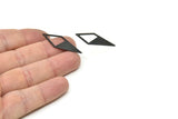 Black Diamond Charm, 10 Oxidized Black Brass Rhombus Charms With 1 Hole, Earrings, Findings (33x12x10,80m) D0670