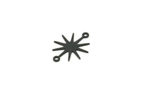 Siyah Yıldız Charm, 2 Döngülü 24 Oksitlenmiş Siyah Pirinç Yıldız Charm, Bağlantı Elemanları (19x15x0,60 mm) A3234 H0823
