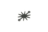 Siyah Yıldız Charm, 2 Döngülü 24 Oksitlenmiş Siyah Pirinç Yıldız Charm, Bağlantı Elemanları (19x15x0,60 mm) A3234 H0823