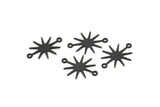 Siyah Yıldız Charm, 2 Döngülü 24 Oksitlenmiş Siyah Pirinç Yıldız Charm, Bağlantı Elemanları (19x15x0,60 mm) A3234 H0823