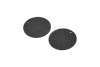 Black Round Charm, 4 Textured Oxidized Black Brass Round Charms With 1 Hole, Blanks (18x0.80mm) M02848
