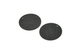 Black Round Charm, 4 Textured Oxidized Black Brass Round Charms With 1 Hole, Blanks (18x0.80mm) M02848