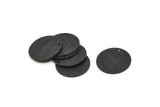 Black Round Charm, 4 Textured Oxidized Black Brass Round Charms With 1 Hole, Blanks (18x0.80mm) M02848