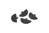 Black Half Moon, 24 Oxidized Black Brass Semi Circle Blank Charms With 1 Loop (14.5x9x0.80mm) E103