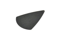 Black Triangle Charm, 4 Oxidized Black Brass Textured Triangle Charms With 1 Hole, Earrings, Findings (43x31x0.60mm) D0722
