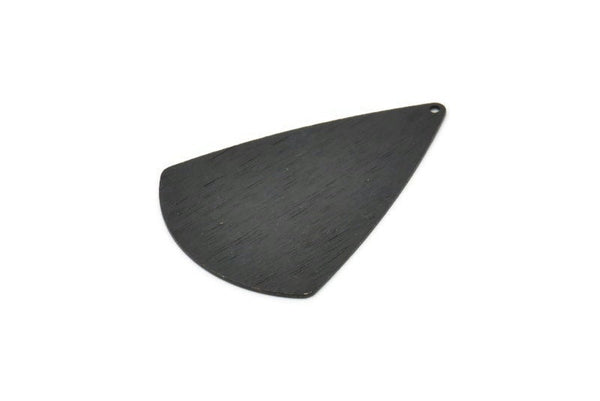 Siyah Üçgen Charm, 1 Delikli 4 Oksitlenmiş Siyah Pirinç Dokulu Üçgen Charm, Küpeler, Bulgular (43x31x0,60 mm) D0722
