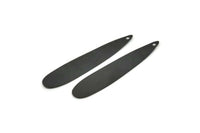 Siyah Damla Charm, 1 Delikli 10 Oksitlenmiş Siyah Pirinç Damla Charm, Küpeler, Bulgular (47x10x0,50 mm) D1062