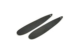 Siyah Damla Charm, 1 Delikli 10 Oksitlenmiş Siyah Pirinç Damla Charm, Küpeler, Bulgular (47x10x0,50 mm) D1062
