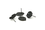 Siyah Düzensiz Küpe, 1 Halkalı 4 Oksitlenmiş Siyah Pirinç Düzensiz Küpe (20x14 mm) N1226