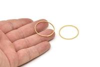 28mm Circle Connectors, 6 Gold Plated Brass Circle Connectors (28x1x1mm) BS 1090