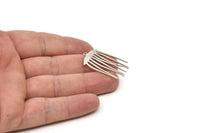 Silver Jellyfish Charm, 6 Antique Silver Plated Brass Jellyfish Charms With 1 Loop, Charm Pendants (33x18x0.80mm) A6528