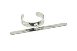 Adjustable Bangle Bracelet, Stainless Steel Flat Bracelet With 2 Holes, Steel Bracelet, Steel Bracelet Bangle (145x13x0.80mm) SMP1789
