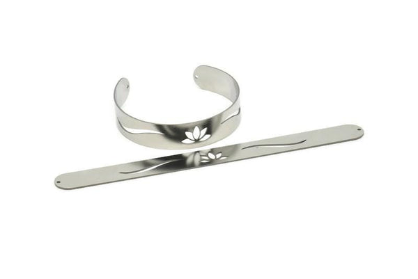 Adjustable Bangle Bracelet, Stainless Steel Flat Bracelet With 2 Holes, Steel Bracelet, Steel Bracelet Bangle (145x13x0.80mm) SMP1789