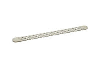 Adjustable Bangle Bracelet, Stainless Steel Flat Bracelet With 2 Holes, Steel Bracelet, Steel Bracelet Bangle (145x13x0.80mm) SMP1782